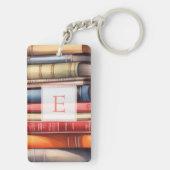 Personalized Book Lover Monogram  キーホルダー (裏面)