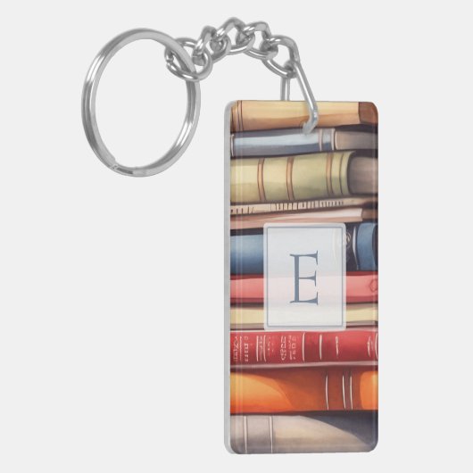 Personalized Book Lover Monogram  キーホルダー (正面左)