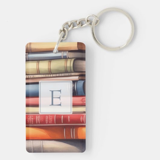 Personalized Book Lover Monogram  キーホルダー (裏面)