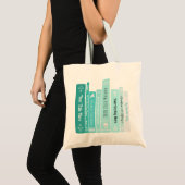 Personalized Book Tote / Shopping Bag (Teal Blue) トートバッグ (正面(商品))