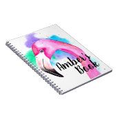 Personalized Book with a flamingo watercolour ノートブック (右側)