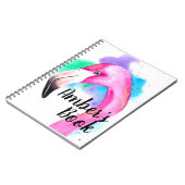 Personalized Book with a flamingo watercolour ノートブック (左側)