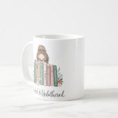 Personalized “Booked & Unbothered” Bookish Reader コーヒーマグカップ (正面左)