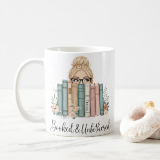 Personalized “Booked & Unbothered” Bookish Reader コーヒーマグカップ
