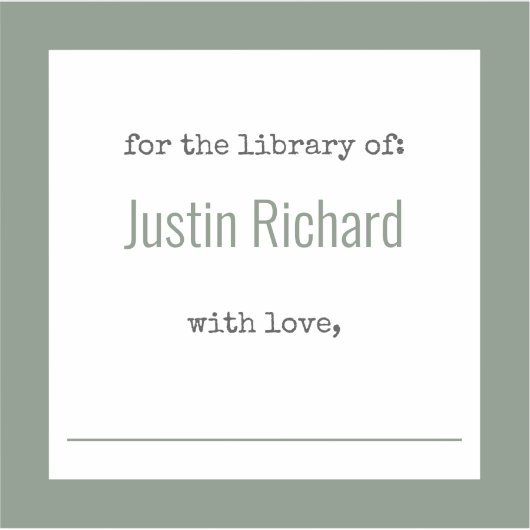 Personalized Bookplate Stickers シール (正面)