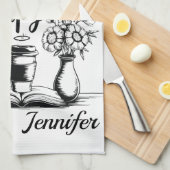 Personalized Books Are My Therapy Bookworms キッチンタオル (四つ折り)