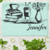 Personalized Books Are My Therapy Bookworms キッチンタオル (折り畳み)
