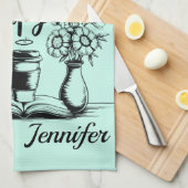 Personalized Books Are My Therapy Bookworms キッチンタオル (四つ折り)