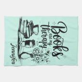 Personalized Books Are My Therapy Bookworms キッチンタオル (横)