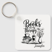 Personalized Books Are My Therapy Bookworms キーホルダー (正面)