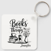 Personalized Books Are My Therapy Bookworms キーホルダー (裏面)