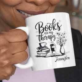 Personalized Books Are My Therapy Bookworms コーヒーマグカップ