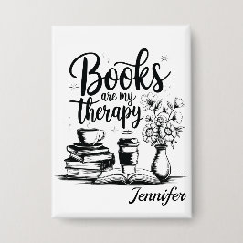 Personalized Books Are My Therapy Bookworms 缶バッジ
