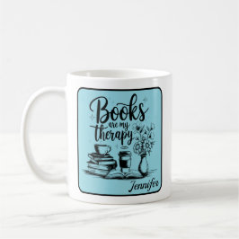 Personalized Books Are My Therapy Bookworms Blue コーヒーマグカップ
