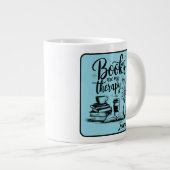 Personalized Books Are My Therapy Bookworms Blue ジャンボコーヒーマグカップ (正面右)
