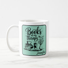 Personalized Books Are My Therapy Bookworms Mint コーヒーマグカップ