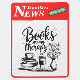 Personalized Books Are My Therapy News Exclusive フリースブランケット
