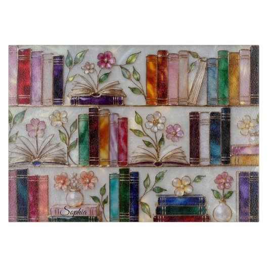 Personalized Bookshelf Kitchen Cutting Board カッティングボード (正面)