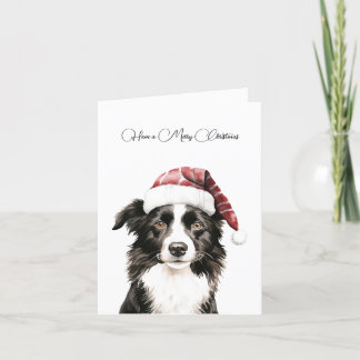 Personalized Border Collie Christmas Card- 5" x 7" サンキューカード
