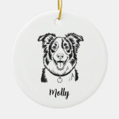 Personalized Border Collie Dog Christmas セラミックオーナメント (正面)