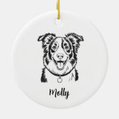Personalized Border Collie Dog Christmas セラミックオーナメント (裏面)