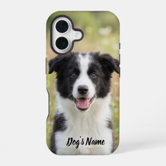 Personalized Border Collie Photo and Name  iPhone 16ケース (裏面)