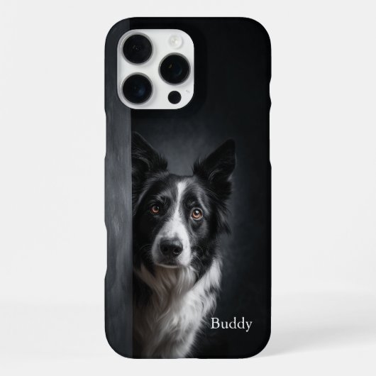 Personalized Border Collie Portrait iPhoneケース (裏面)