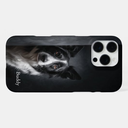 Personalized Border Collie Portrait iPhoneケース (裏面横)