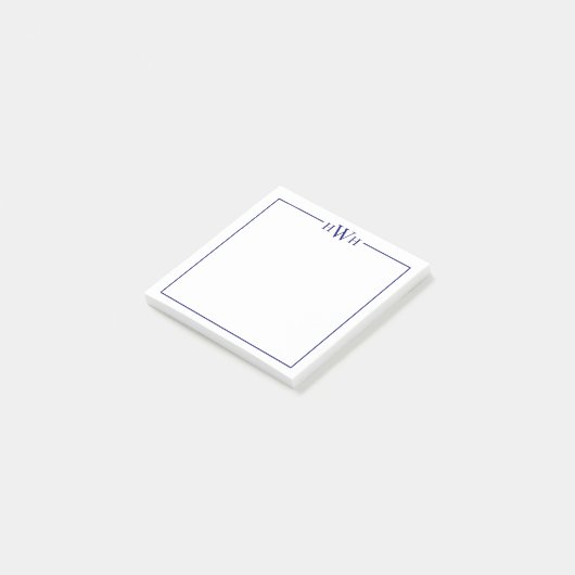 Personalized Border Monogram Stationery ポストイット (アングル)