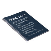 Personalized Boss Lady Definition Notebook Funny ノートブック (右側)