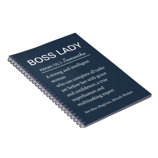 Personalized Boss Lady Definition Notebook Funny ノートブック (右側)