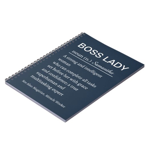 Personalized Boss Lady Definition Notebook Funny ノートブック (左側)