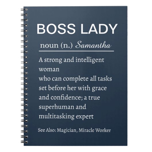 Personalized Boss Lady Definition Notebook Funny ノートブック (正面)