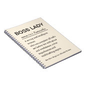 Personalized Boss Lady Definition Notebook Funny ノートブック (右側)