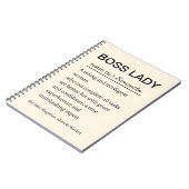 Personalized Boss Lady Definition Notebook Funny ノートブック (左側)