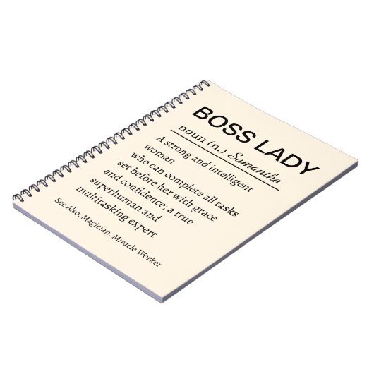 Personalized Boss Lady Definition Notebook Funny ノートブック (左側)