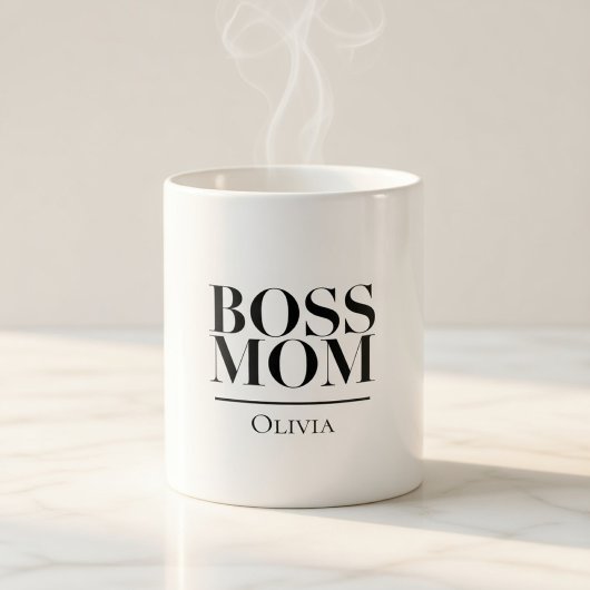Personalized Boss Mom Mug – Custom Strong Mom Gift コーヒーマグカップ