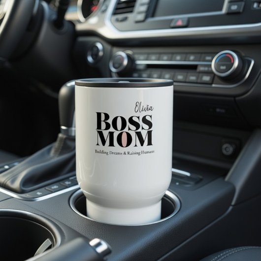 Personalized Boss Mom Travel Mug – Custom Mom Gift トラベルマグ