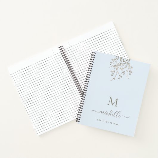 Personalized Botanical Blue Gratitude Journal ノートブック (内部)