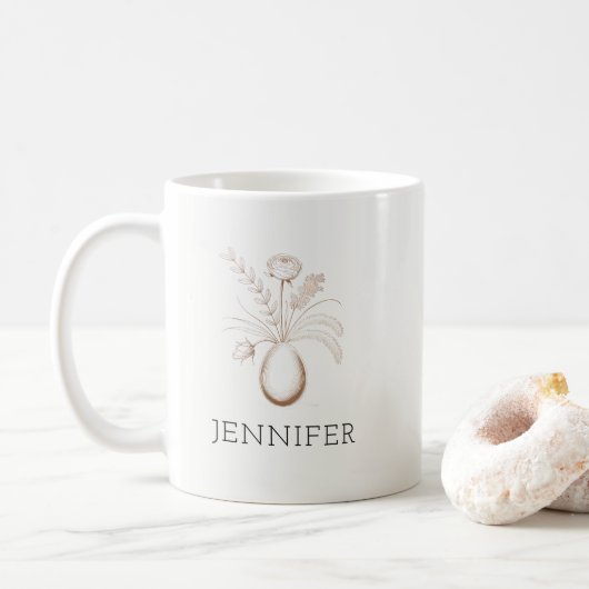 Personalized Botanical Easter Mug Elegant Gift コーヒーマグカップ (ドーナツ)