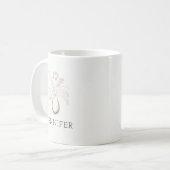 Personalized Botanical Easter Mug Elegant Gift コーヒーマグカップ (正面左)