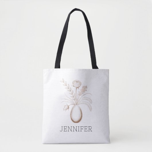 Personalized Botanical Easter Tote Bag  トートバッグ (正面)