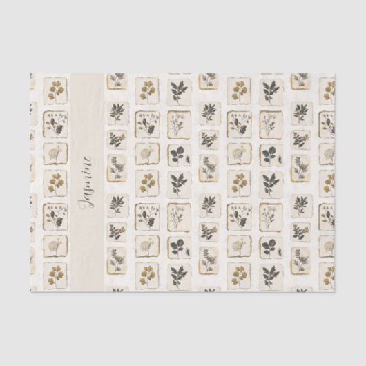 Personalized Botanical Herbs Tissue Paper Custom  薄葉紙 (正面)