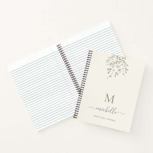Personalized Botanical Ivory Gratitude Journal ノートブック (内部)