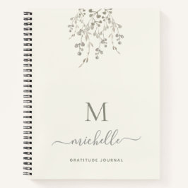Personalized Botanical Ivory Gratitude Journal ノートブック