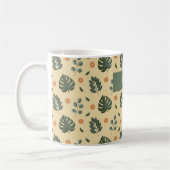 Personalized Botanical Name Cream and Sage Green コーヒーマグカップ (左)