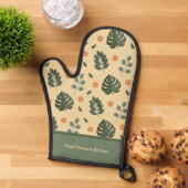 Personalized Botanical Name Cream and Sage Green 鍋つかみ (トップダウン)