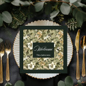 Personalized Botanical Napkins Lux Gold Accent