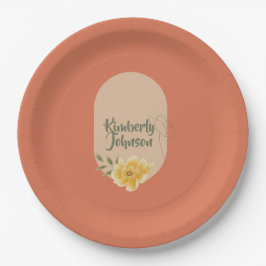 Personalized Botanical Party Plate ペーパープレート