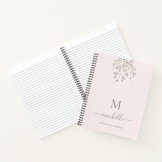 Personalized Botanical Pink Gratitude Journal ノートブック (内部)